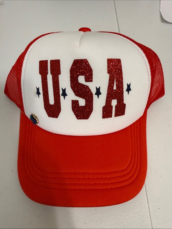 Other - USA Glitter Trucker Hat - Red & White